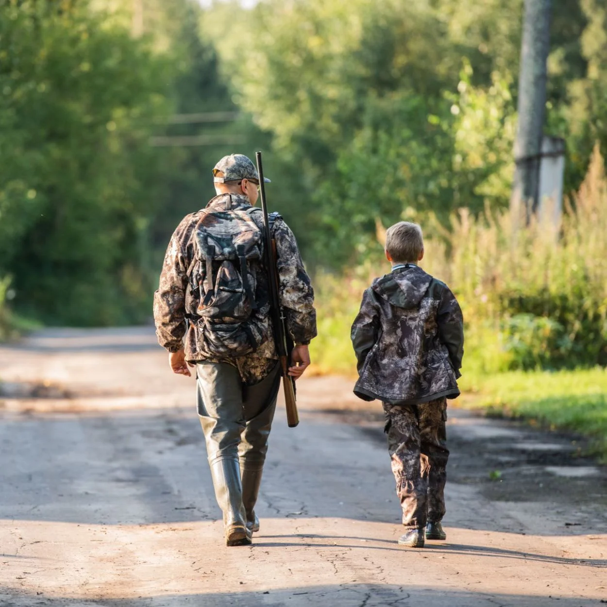 Deer Hunting Father Son Square